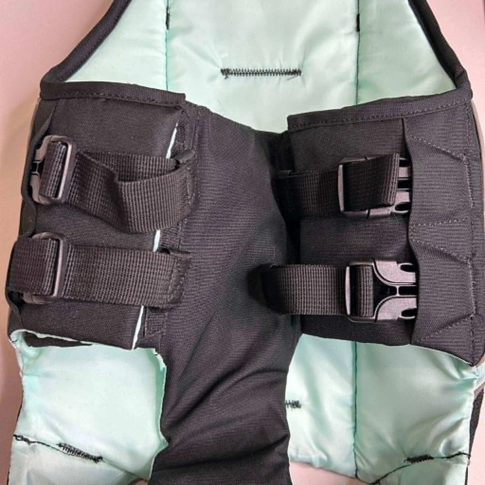 Frisco by Chewy Dog Life Jacket Black Mint Green Reflective Safety Vest Large
